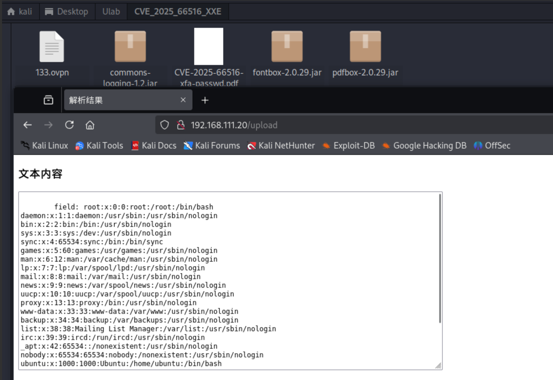 CVE-2025-66516 Apache Tika XXE-靶场记录-棉花糖会员站